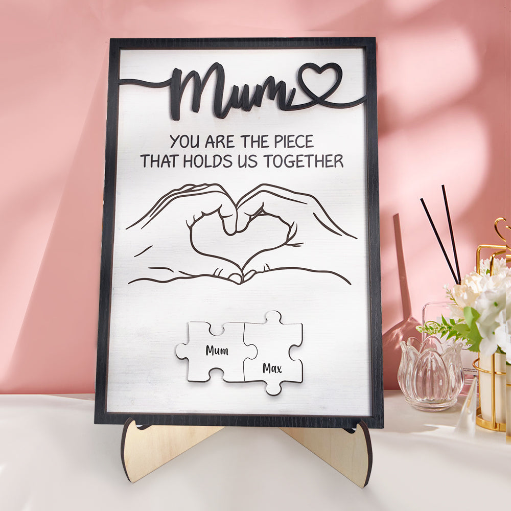Personalisiertes Puzzle-schild Für Mütter, „du Bist Das Stück, Das Uns Zusammenhält“, Individuelles Puzzle-schild Für Familienmitglieder, Muttertagsgeschenke - MeineFotoTassen