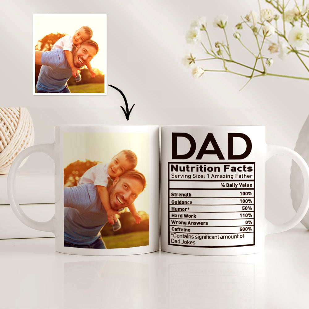 Vatertagsgeschenk, Individuelle Fototasse, Personalisierte Gesichtstasse, Fototasse Für Papa - MeineFotoTassen