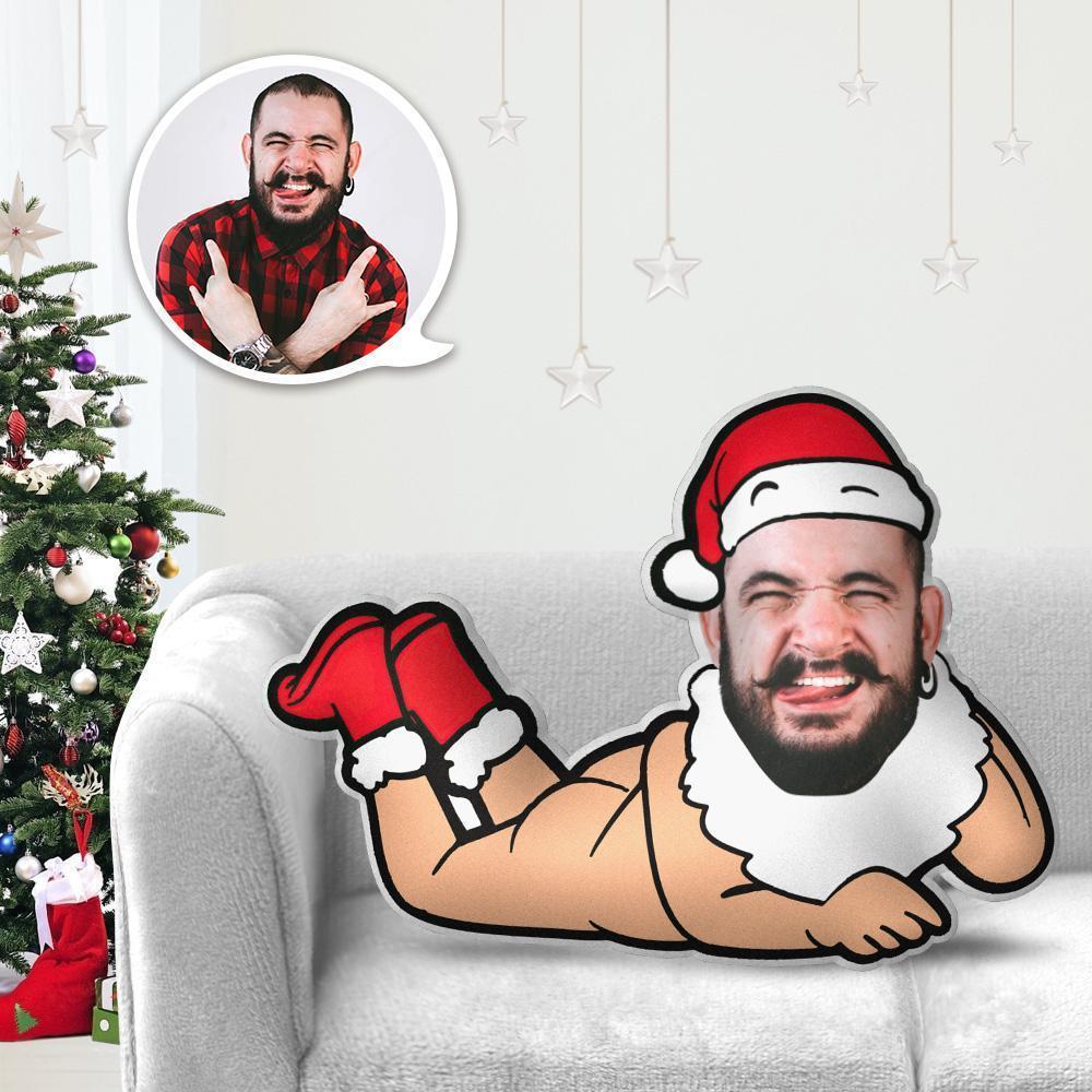 Mini Me Kissen Weihnachtsgeschenk Kissen Weihnachten mit Gesicht Nackter Weihnachtsmann