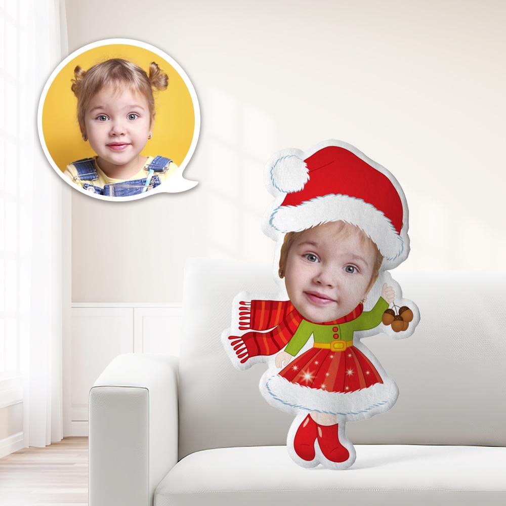 Minime Fotokissen Weihnachtsgeschenk Kissen Puppe mit Gesicht süße Weihnachten Mädchen