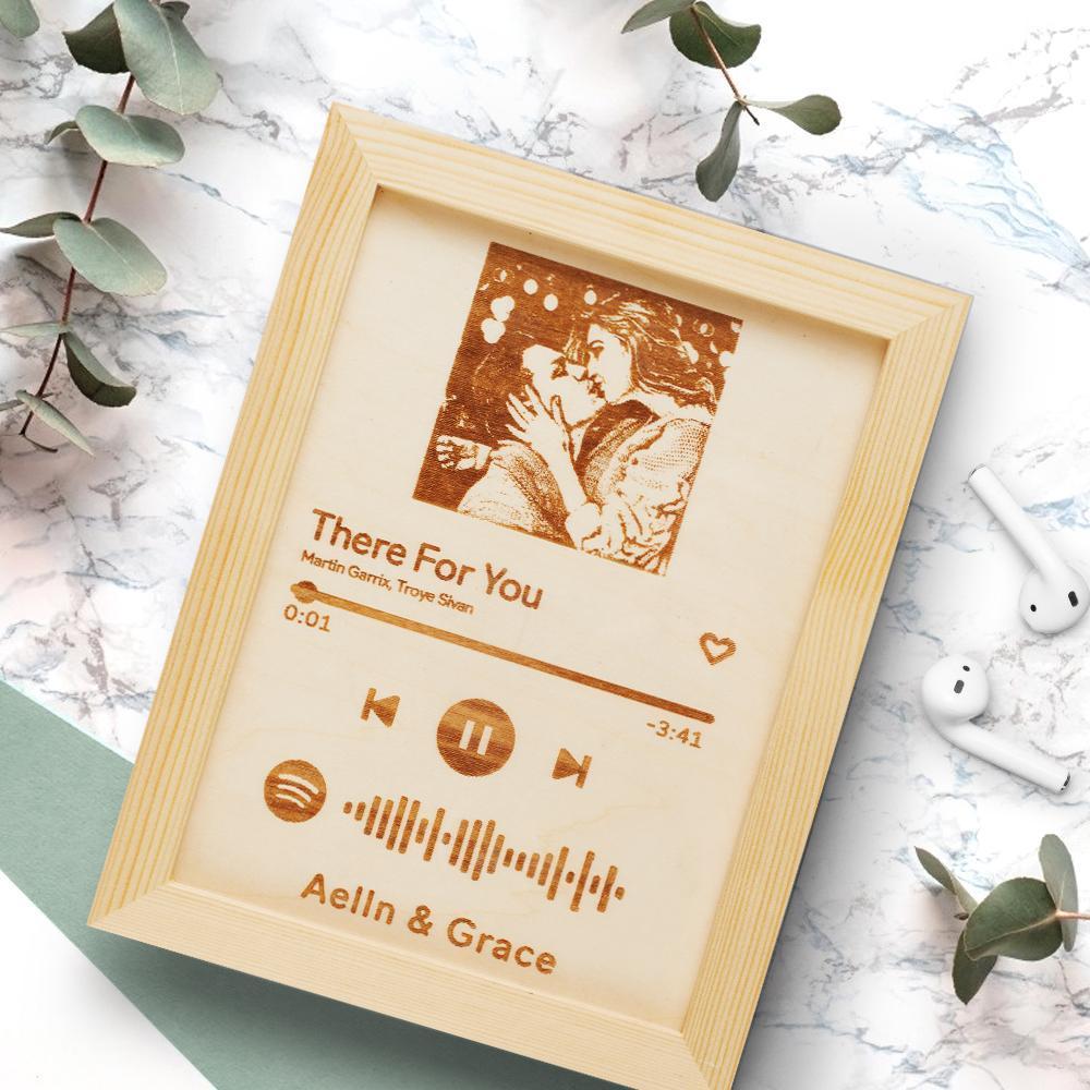Personalisierte Spotify Frame Custom Spotify Code Music Frame Gravierter Holzrahmen Geschenk für Paare