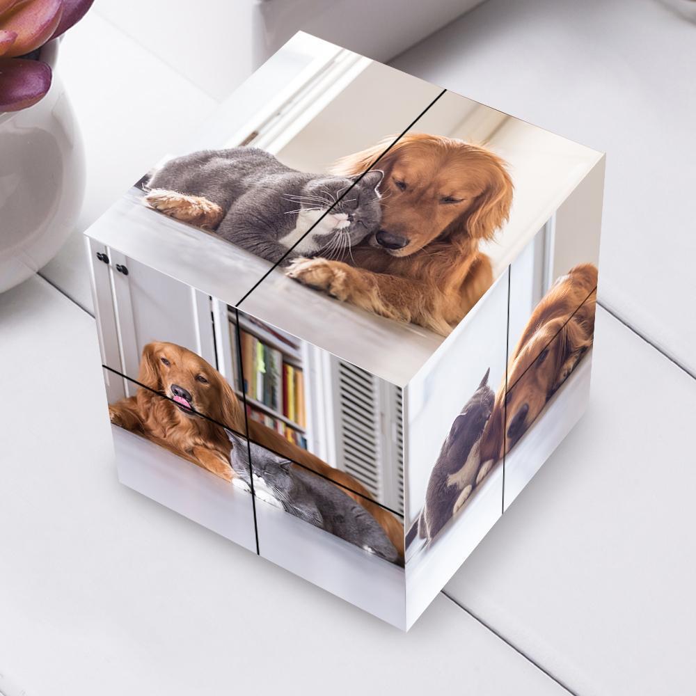 Benutzerdefinierte magische Faltung Rubic's Cube Personalisierte 9 Fotos Cube Geschenke für Haustiere