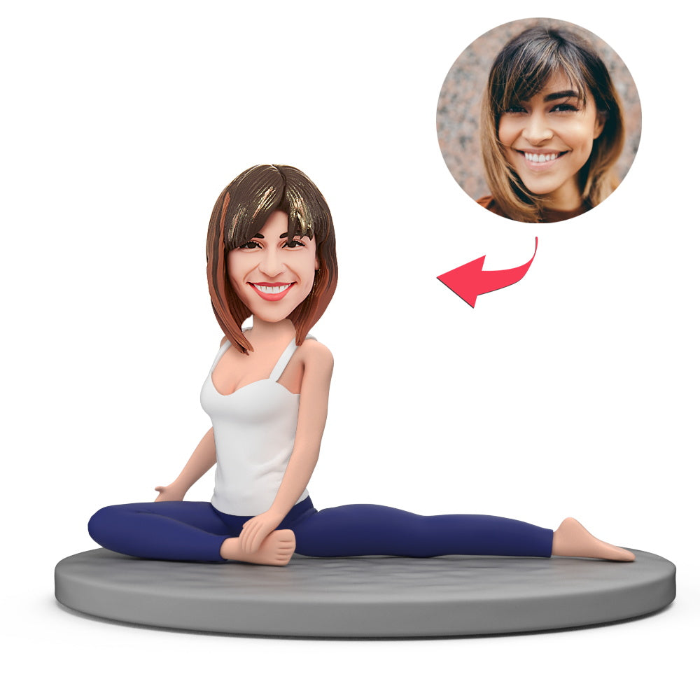Yoga Woman Funny Gifts Custom Bobblehead with Engraved Text - MeineFotoTassen