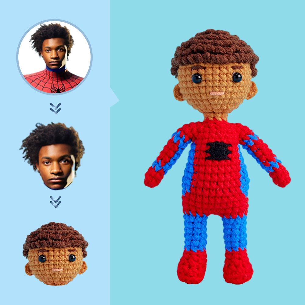 Gehäkelte Puppe Mit Individuellem Gesicht, Personalisierte Geschenke, Handgewebte Mini-puppen – Spiderman - MeineFotoTassen