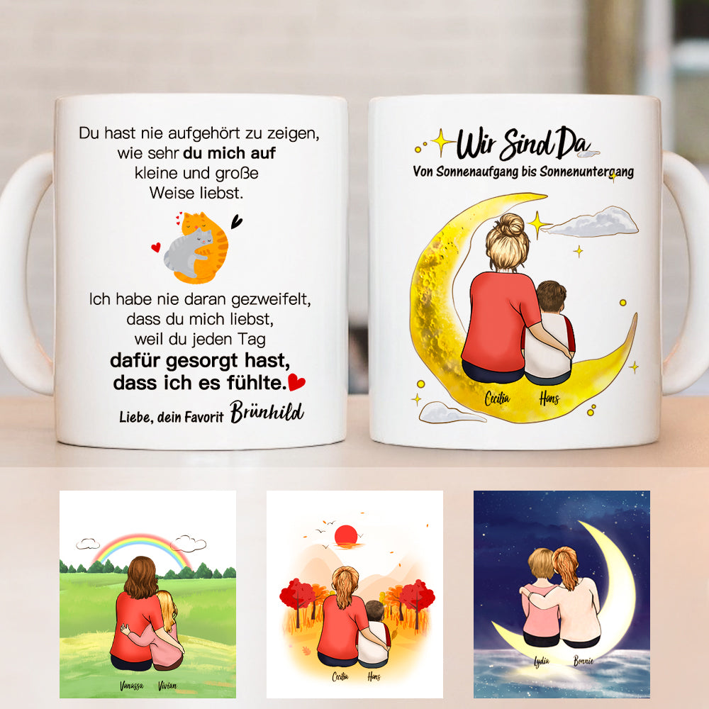 Personalisierte Tasse Familie Mutter und Sohn Online Design Tassen Bis zu 5 Personen