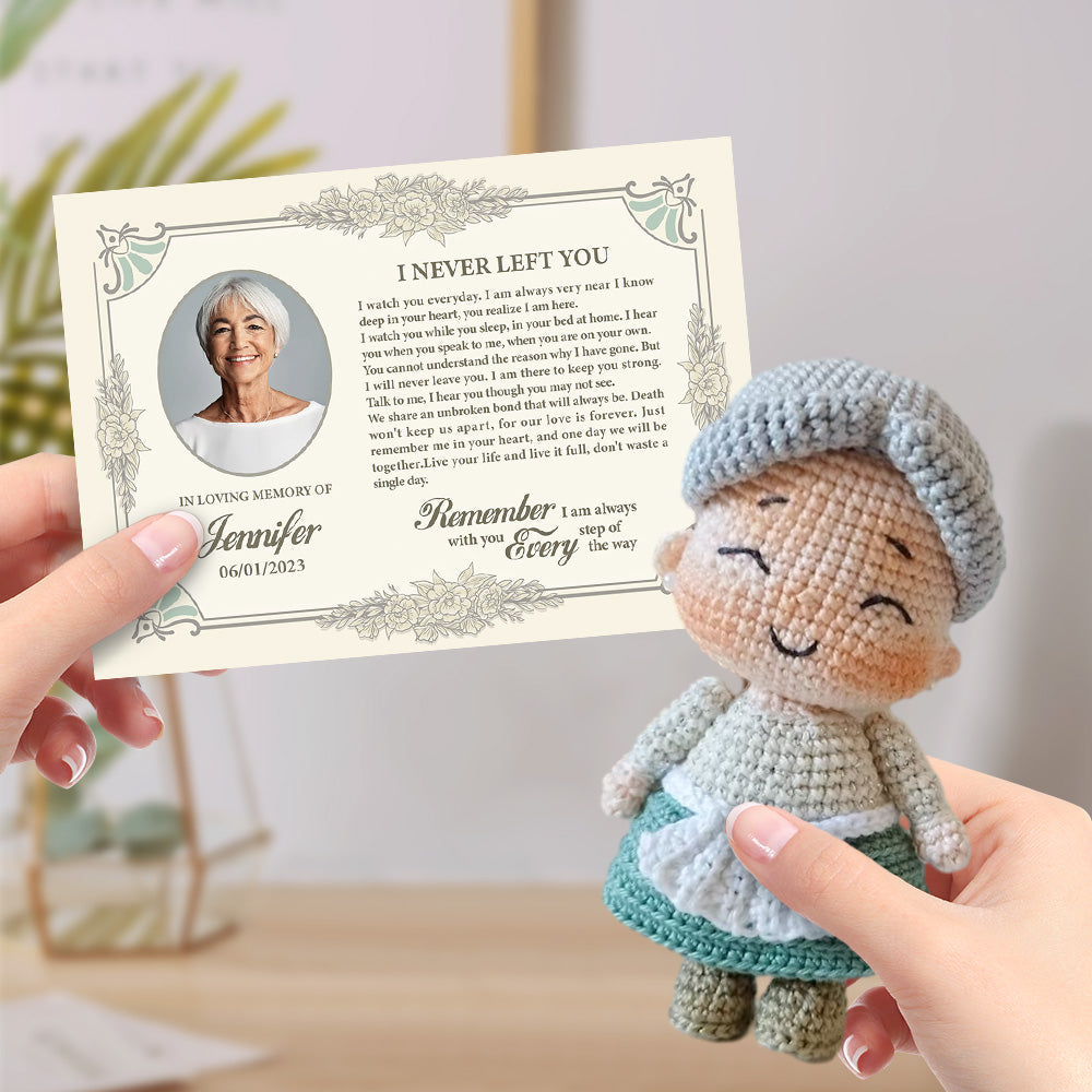 Individuelle Häkelpuppe, Handgefertigte Puppen Mit Personalisiertem Foto Und Gedenkkarte. Erinnern Sie Sich An Ihren Liebsten - MeineFotoTassen