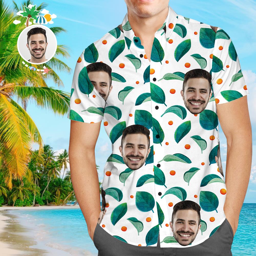 Kundenspezifisches Gesicht flippiges Hawaiihemd verlässt Button-Down-Hemden