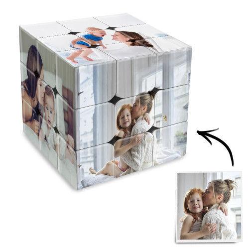 Benutzerdefinierte Multiphoto Würfel Muttertagsgeschenk Klappbar Rubic's Cube Personalisierte sechs Bilder 3x3