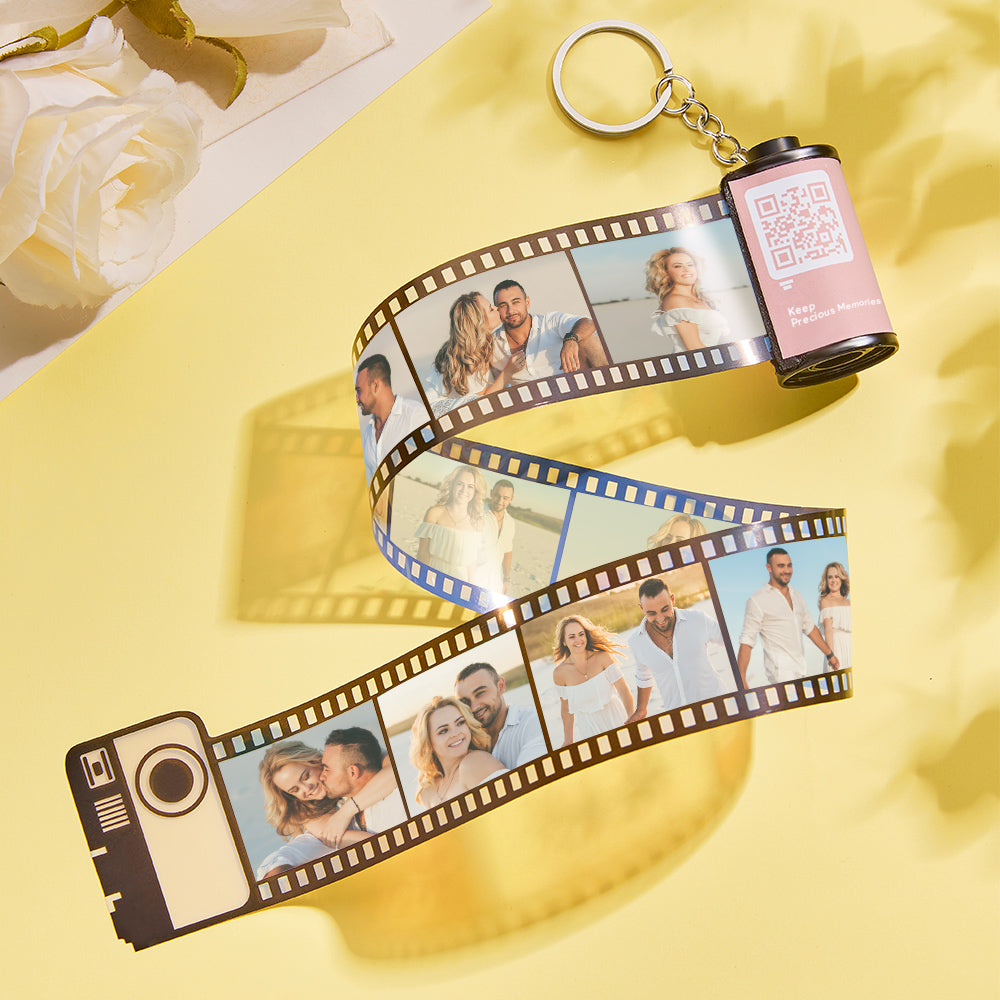Scannbarer Qr-code Shell Film Roll Schlüsselanhänger Mit Ihrem Foto Oder Text Multifoto Personalisiertes Geschenk Für Sie - MeineFotoTassen
