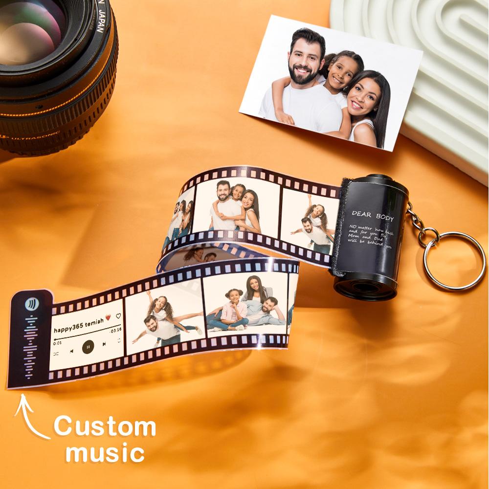 Benutzerdefinierter Foto-filmrollen-schlüsselanhänger, Scannbarer Spotify-code, Kreative Geschenke Für Paare - MeineFotoTassen