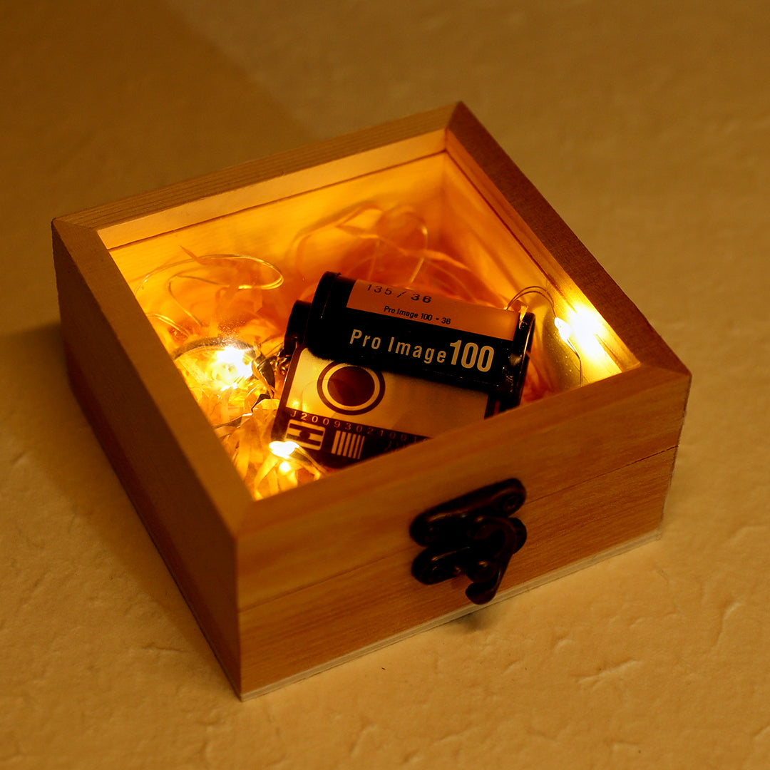 Filmrolle Schlüsselanhänger Geschenkbox mit Lichtset