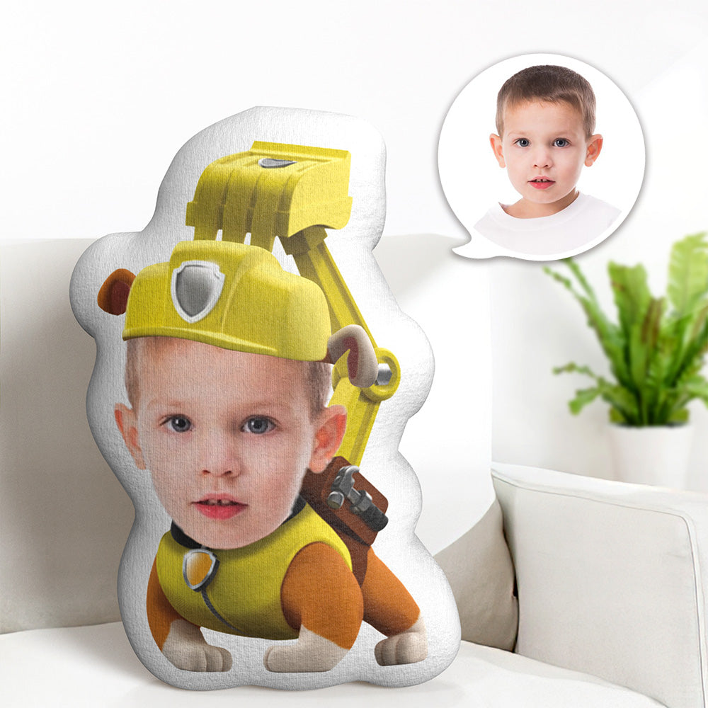 Benutzerdefiniertes Gesichtskissen Minime Yellow Suit Dog Doll Personalisierte Fotogeschenke Für Kinder - MeineFotoTassen