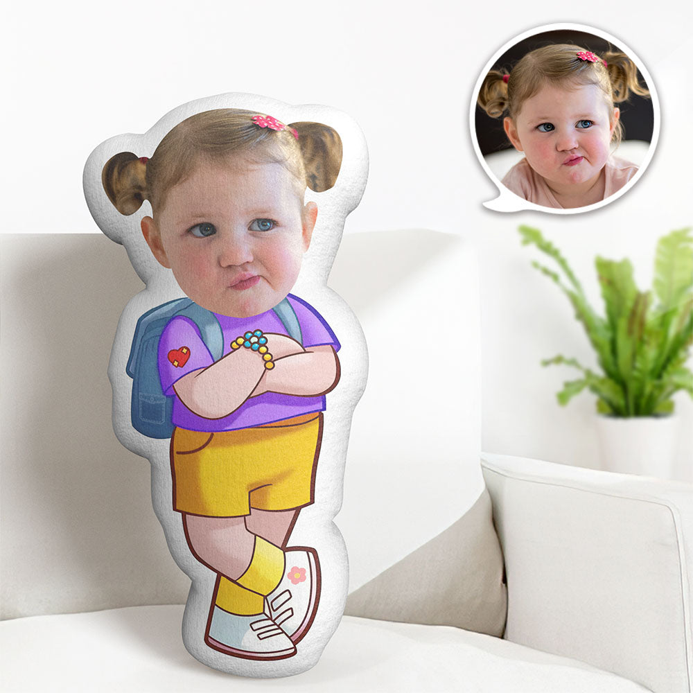 Benutzerdefinierte Gesichtskissen Minime Puppe Für Kleine Mädchen, Personalisierte Fotogeschenke Für Kinder - MeineFotoTassen