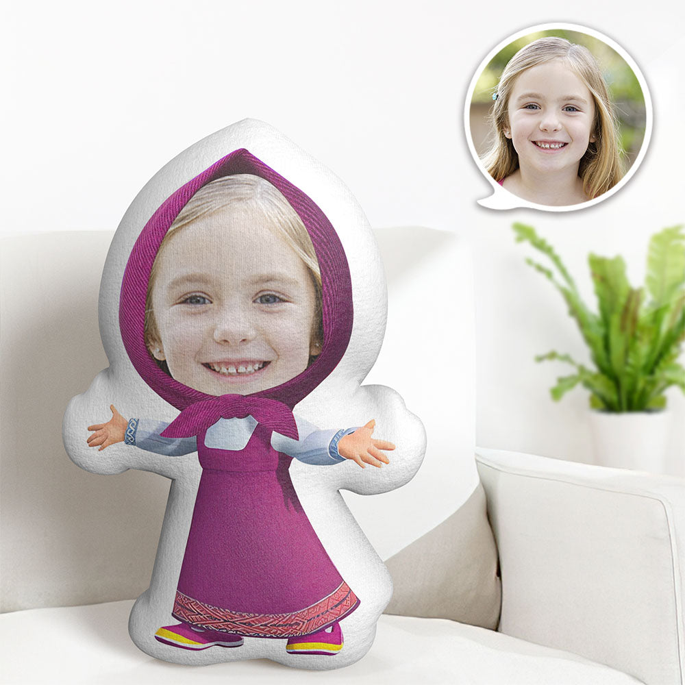Benutzerdefiniertes Gesichtskissen Minime Mascha Mädchenpuppe, Personalisierte Fotogeschenke Für Kinder - MeineFotoTassen