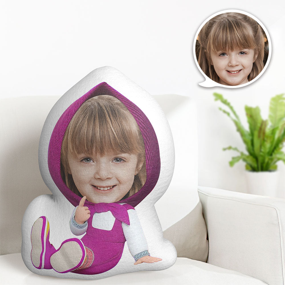 Benutzerdefiniertes Gesichtskissen Minime Sitzende Masha-puppe, Personalisierte Fotogeschenke Für Kinder - MeineFotoTassen