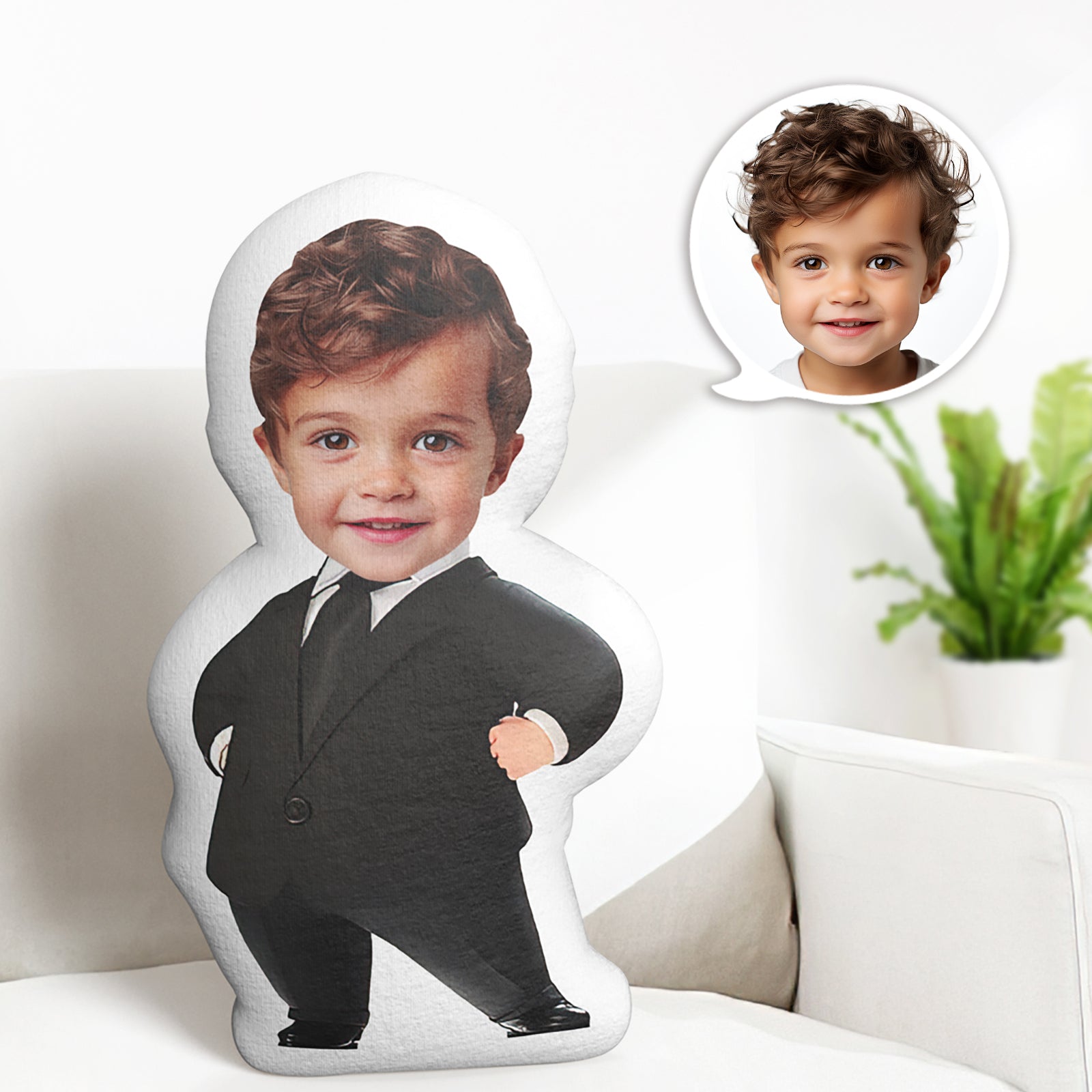 Benutzerdefinierte Gesichtskissen Minime Baby Boss Puppe Personalisierte Fotogeschenke Für Kinder - MeineFotoTassen