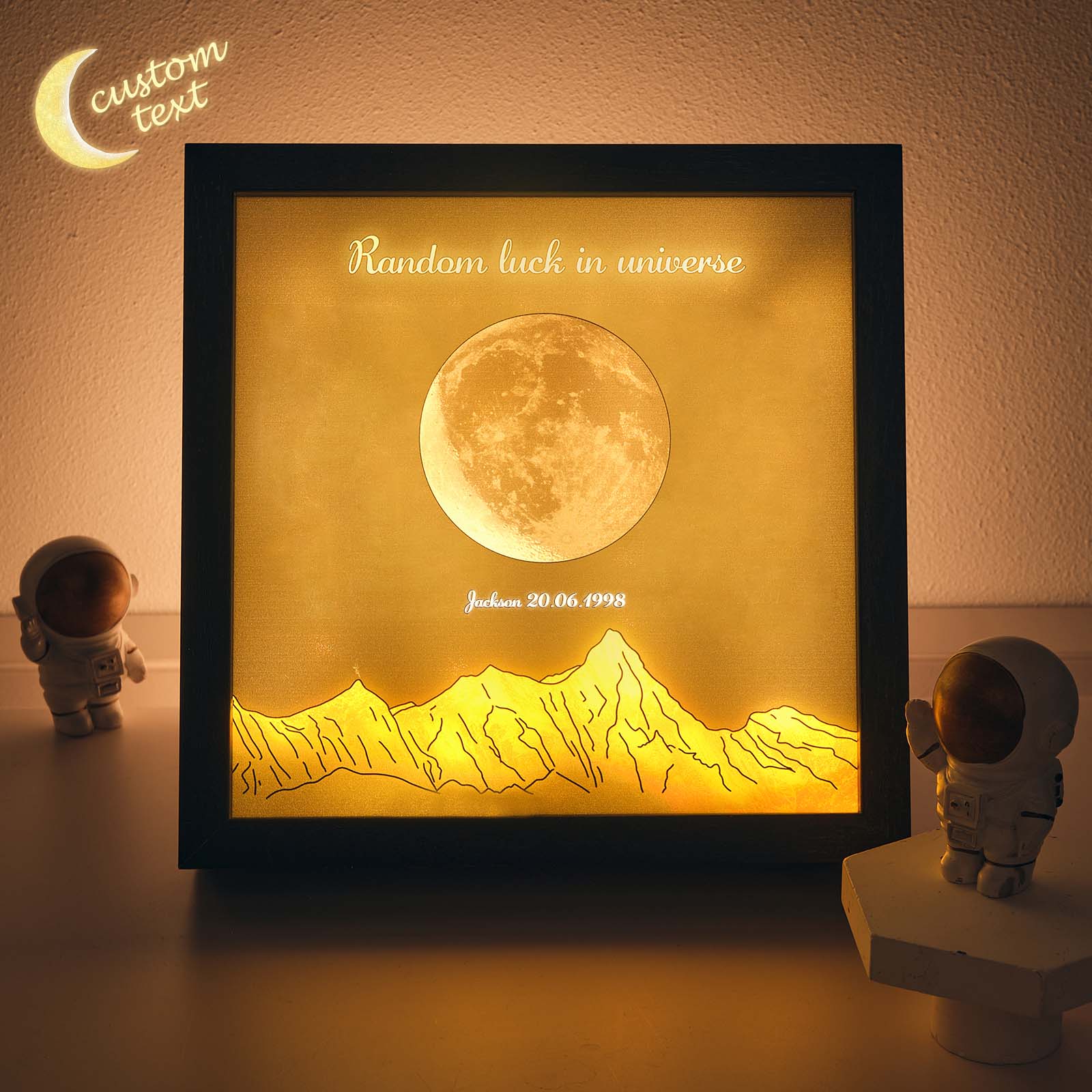 Individuelles Foto Geburt Mondphase Nachtlicht Warm Verstellbare Led Box Lampe Liebesgeschenk - MeineFotoTassen