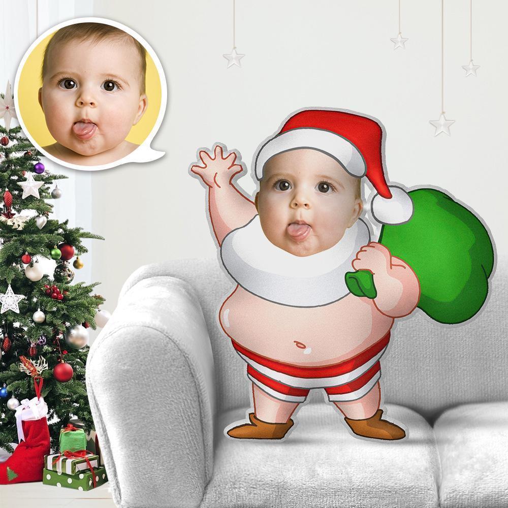 Mini Me Kissen Weihnachtsgeschenk Kissen Weihnachten mit Gesicht Chubby Santa Claus