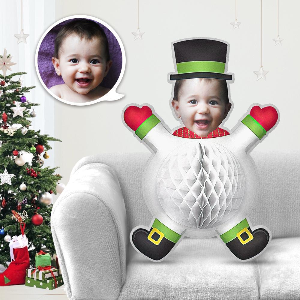 Mini Me Kissen Weihnachtsgeschenk Kissen Weihnachten mit Gesicht  Weiße Weihnachten Baby