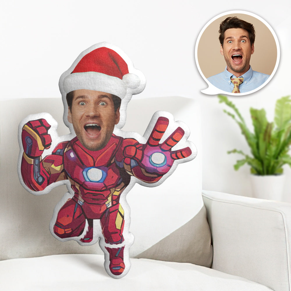 Weihnachtsgeschenk Personalisiertes Gesicht Kissen Weihnachten Iron Man Minime Puppe - MeineFotoTassen
