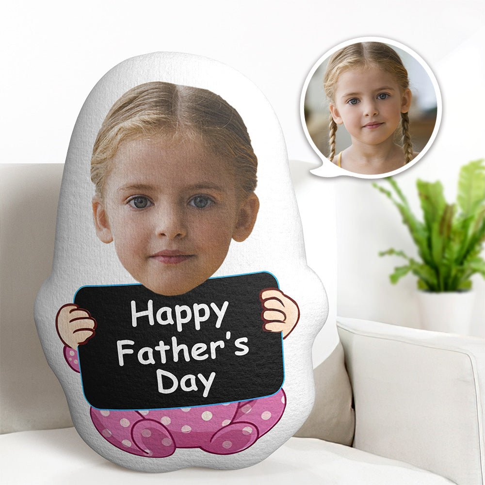 Benutzerdefiniertes Gesichtskissen, Personalisiertes Fotopuppen-minime-kissen, Glückliche Vatertagsgeschenke Für Ihn - MeineFotoTassen