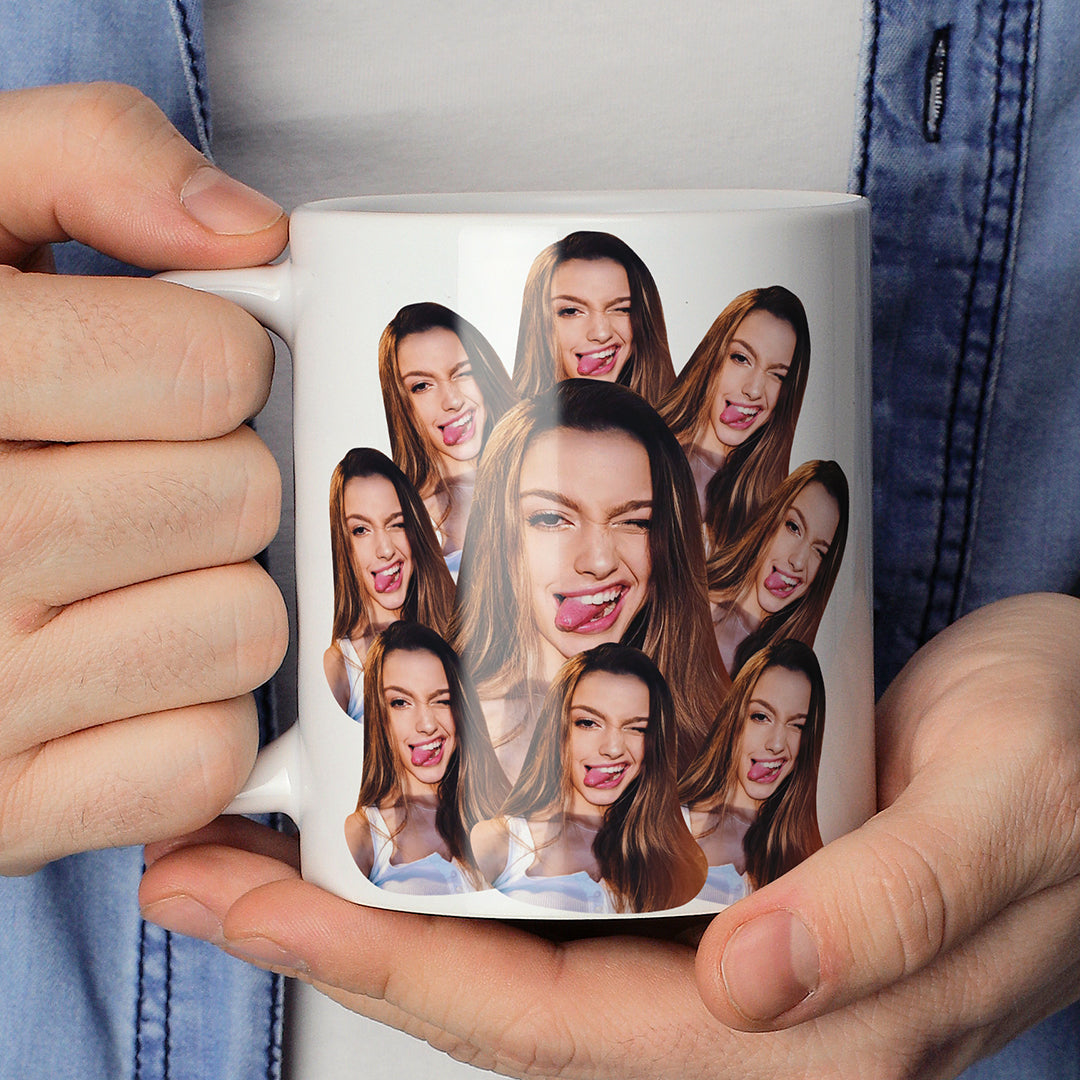 Personalisierte Foto Tasse - lustiger Gesichts Tasse（doppelter Druck）