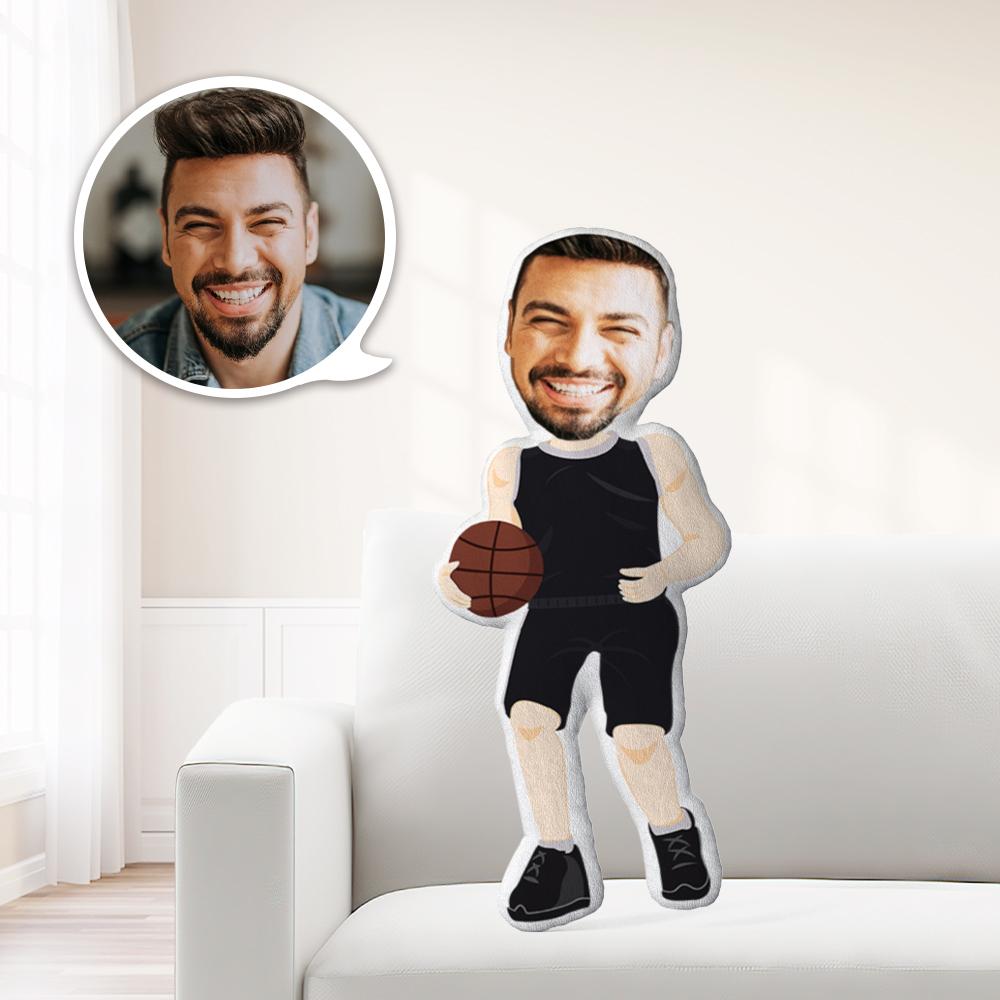 Minime Fotokissen Personalisierte Puppe Schwarzer Basketballspieler Kuscheltier mit Gesicht