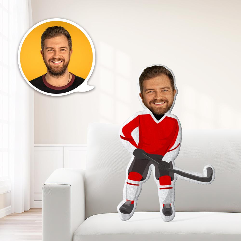 Minime Fotokissen Personalisierte Puppe Hockeyspieler Kuscheltier mit Gesicht