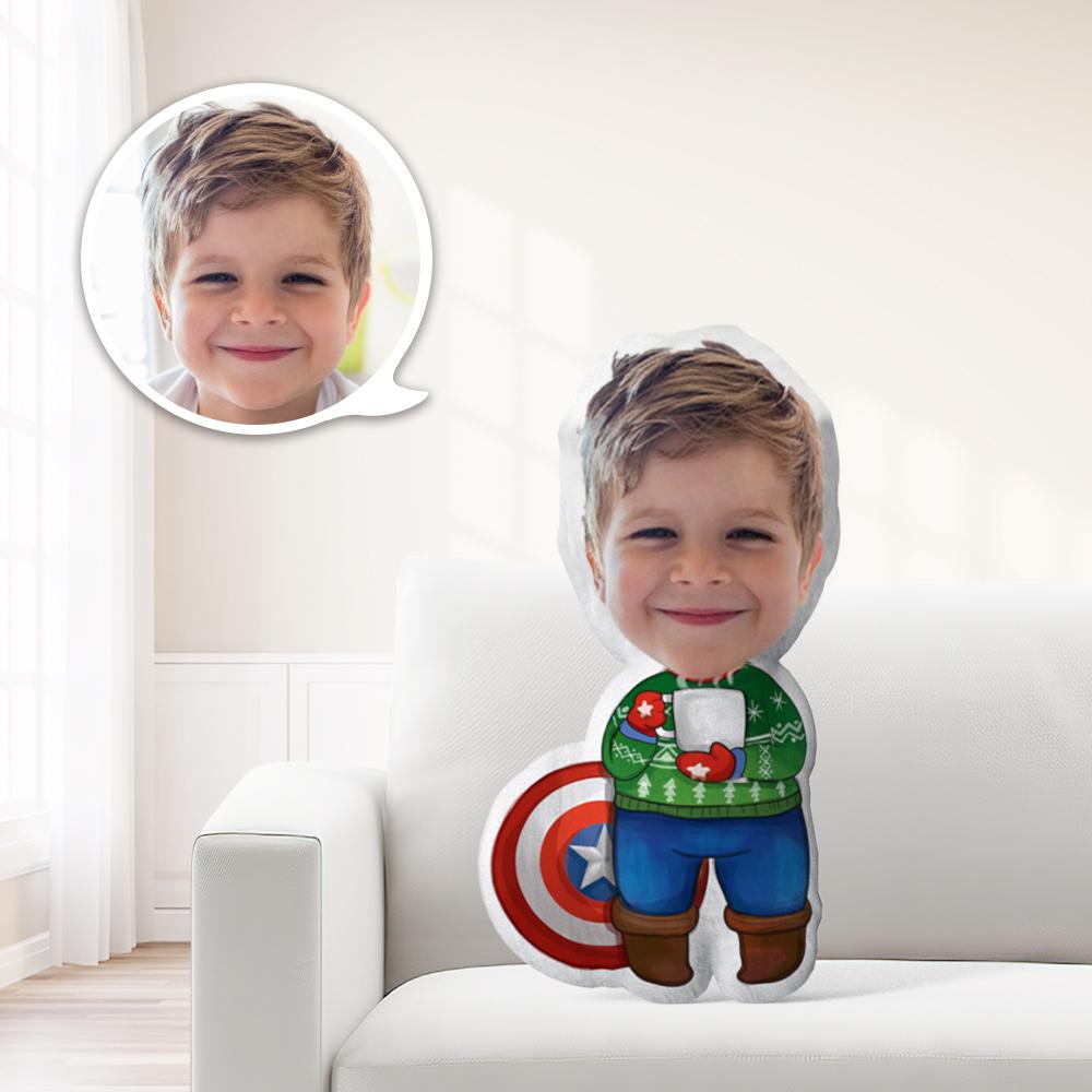 Minime Fotokissen Weihnachtsgeschenk Kissen Puppe mit Gesicht Captian