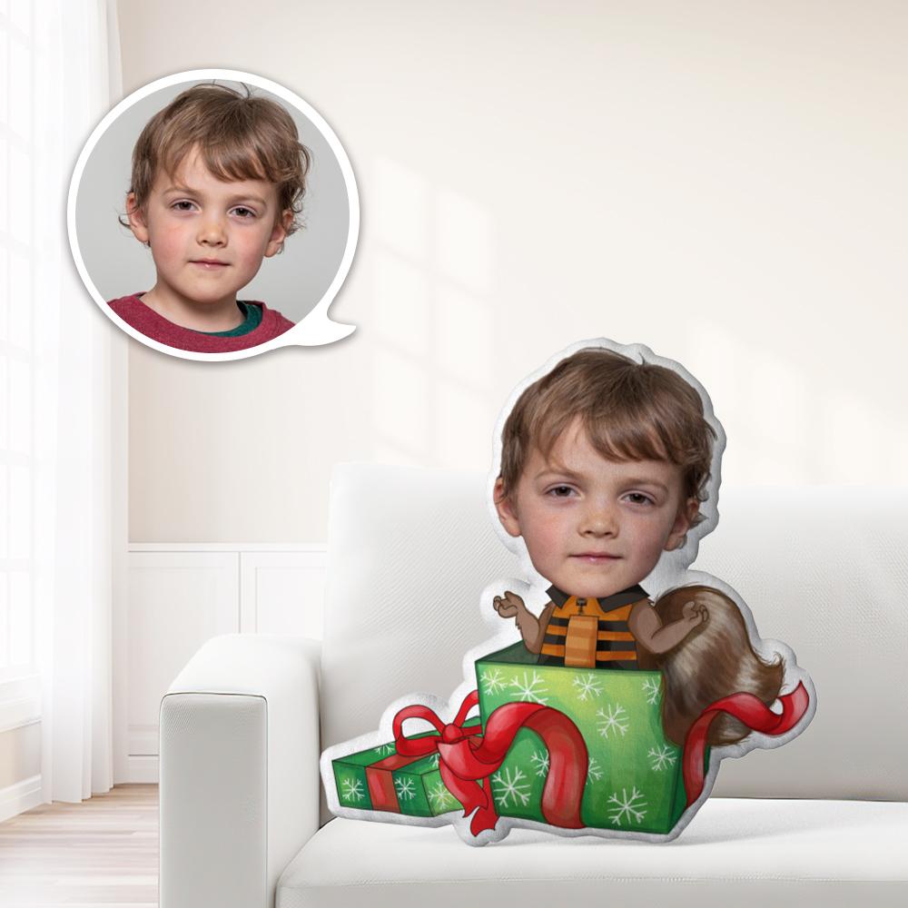 Minime Fotokissen Weihnachtsgeschenk Kissen Puppe mit Gesicht Kinder in Geschenkbox