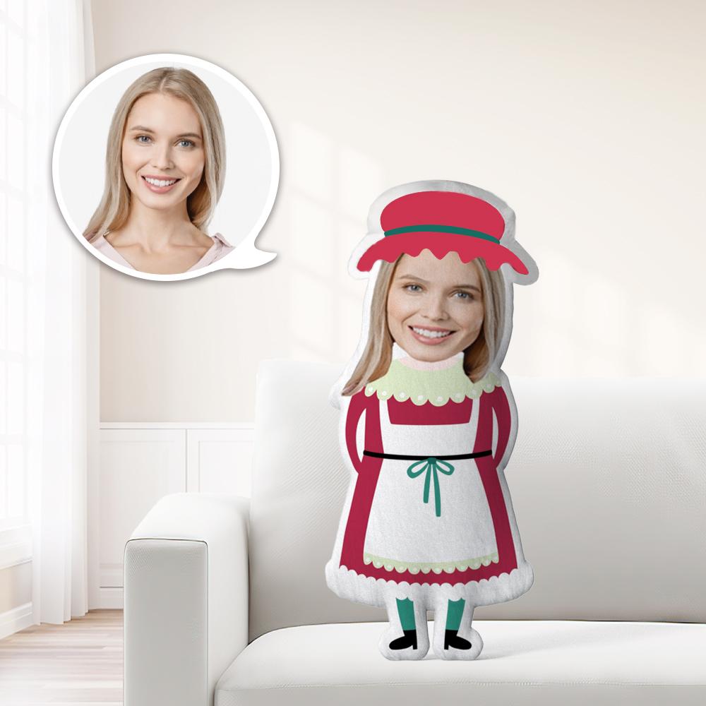 Minime Fotokissen Weihnachtsgeschenk Kissen Puppe mit Gesicht Red Hat Mädchen