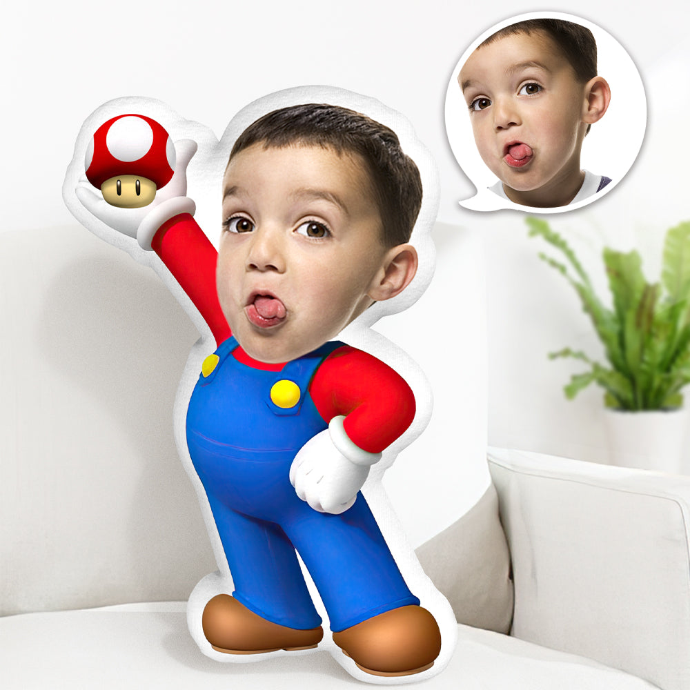 Mario-kissengeschenke, Personalisierte Gesicht-minime-puppe, Individuelle Foto-kissengeschenke - MeineFotoTassen
