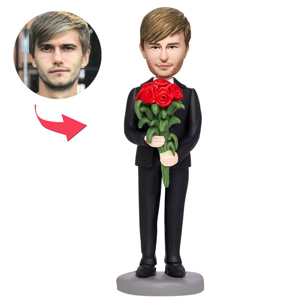 Valentinstagsgeschenk Rosen Für Sie Benutzerdefinierte Bobbleheads Mit Eingraviertem Text - MeineFotoTassen