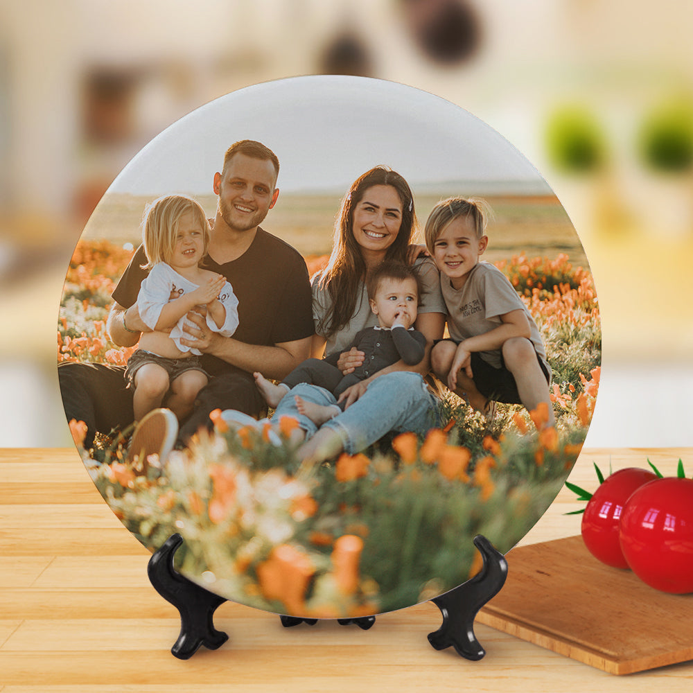 Muttertagsgeschenke Personalisierter Teller Benutzerdefinierte Fotokeramik Teller Geschirr Geschenke für die Familie