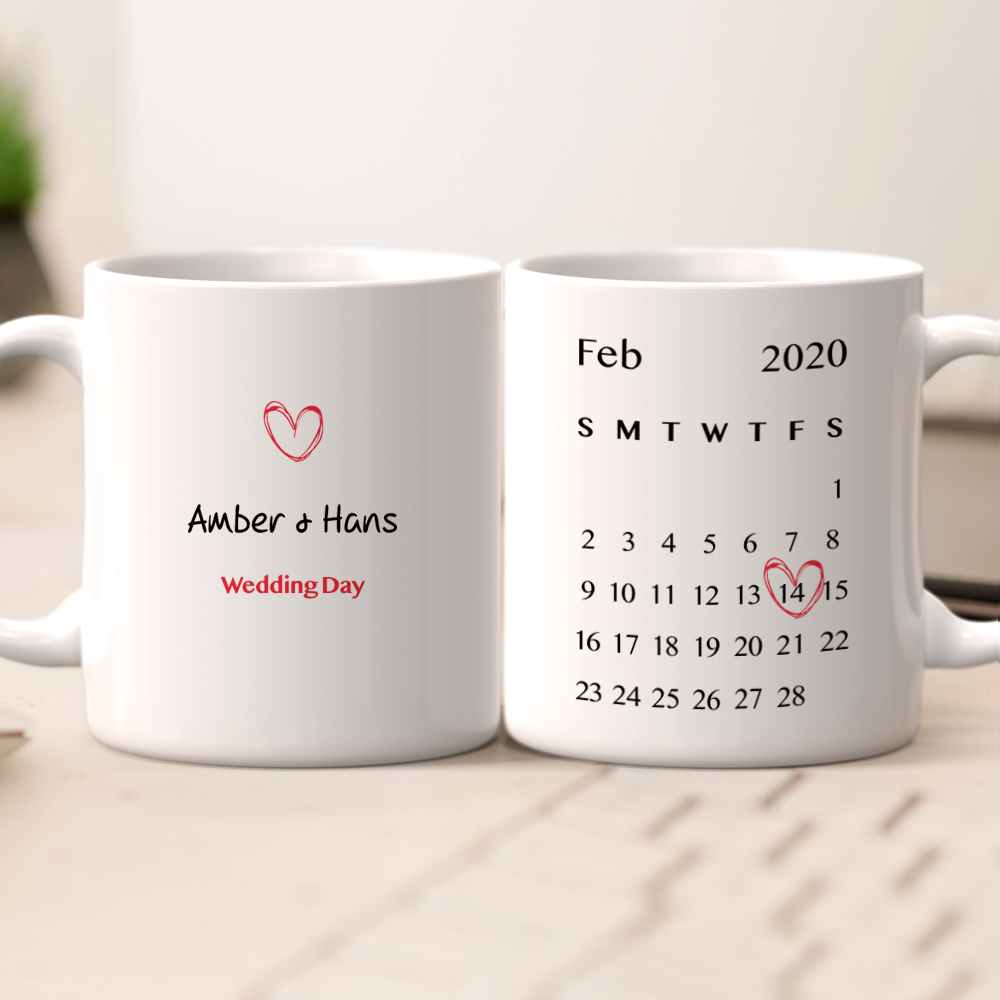 Personalisierte Tasse Paar Tasse mit Datum und Namen Jubiläumsgeschenk