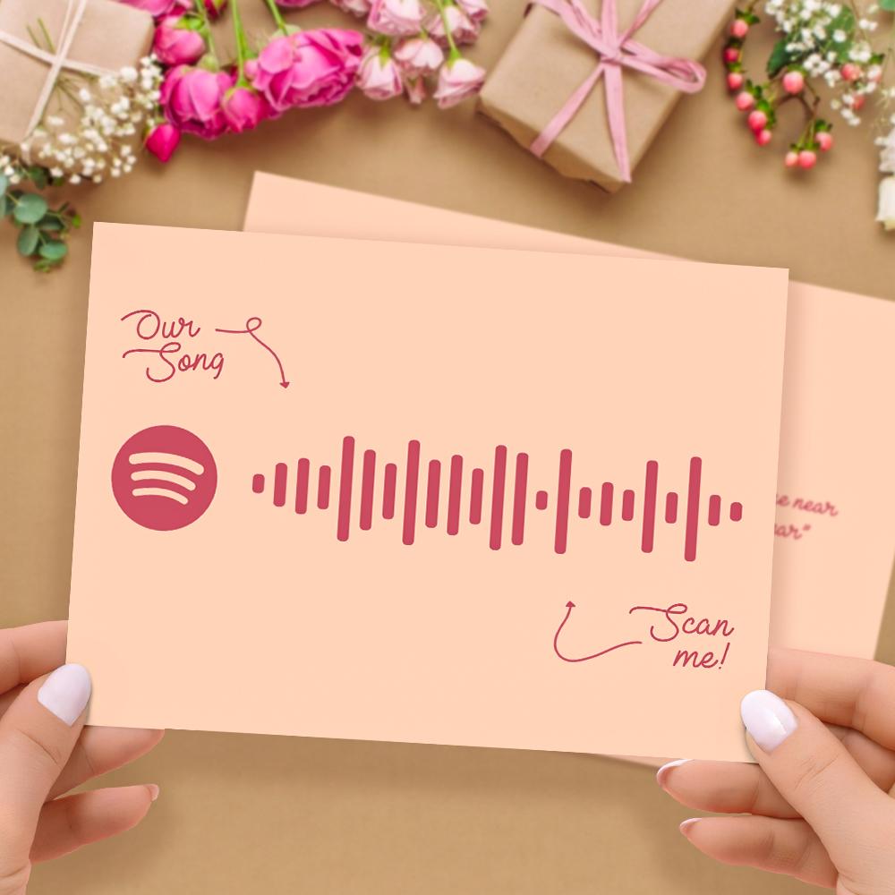 Benutzerdefinierte Spotify Code Musik Grußkarte mit unserer Benutzerdefinierten Song Wortkarte