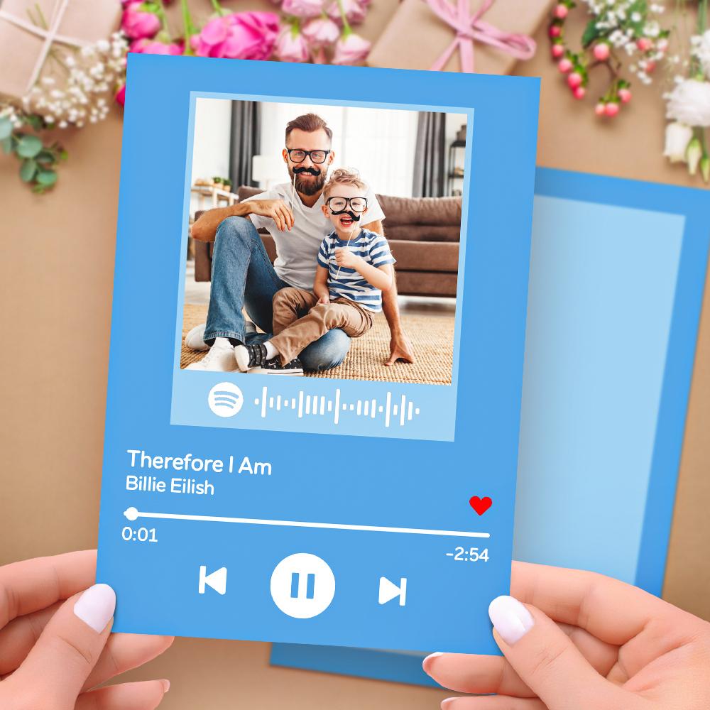 Benutzerdefinierte Spotify Code Musik Grußkarte mit Ihrem Foto Benutzerdefinierte Album Foto Karte zum Geburtstag für die Familie