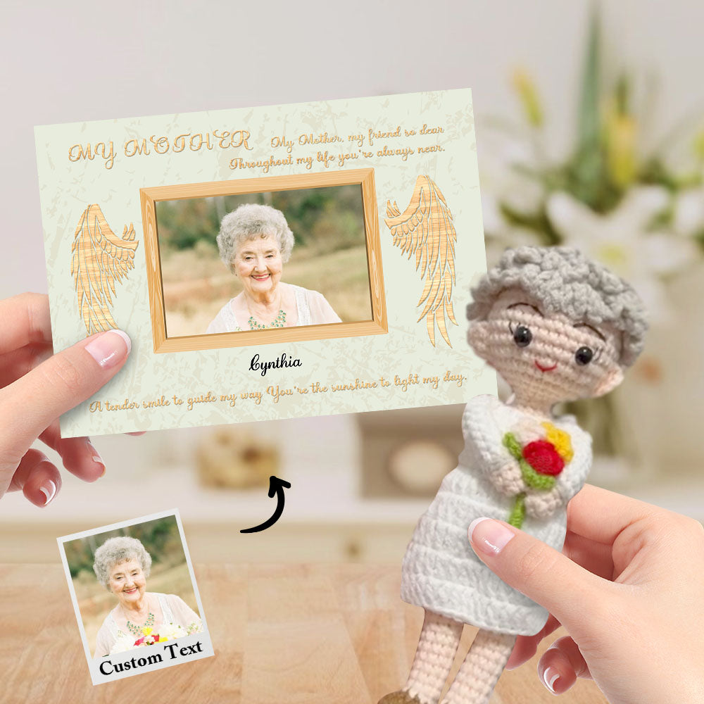 Individuelle Häkelpuppe Nach Foto, Handgefertigte, Gleich Aussehende Puppengeschenke Für Die Mutter Mit Personalisierter Namenskarte - MeineFotoTassen