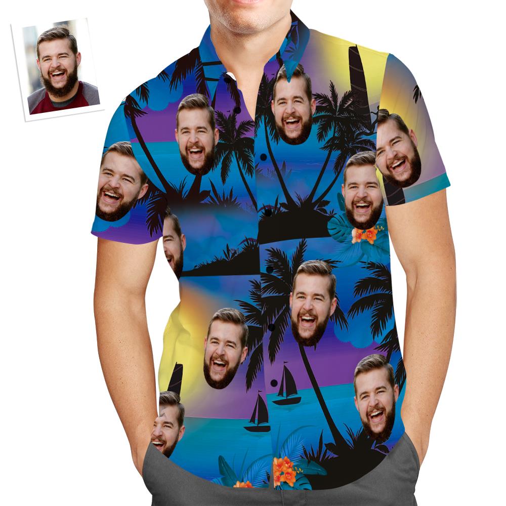 Personalisiertes Gesicht Hawaiihemd Sommerurlaub Party Strand Shirt Geschenk für Männer