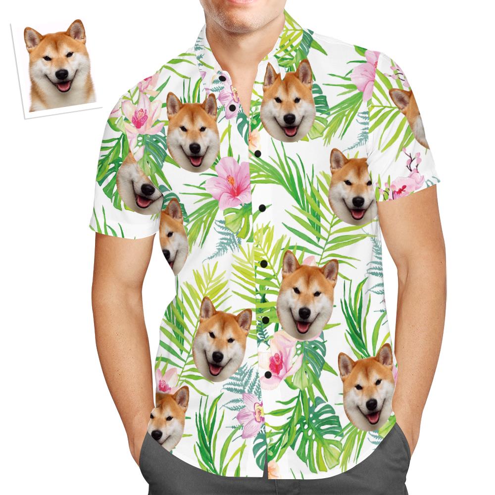 Personalisiertes Gesicht Hawaiihemd Lustiges Haustier Vintage Strandhemd Geschenk für Männer