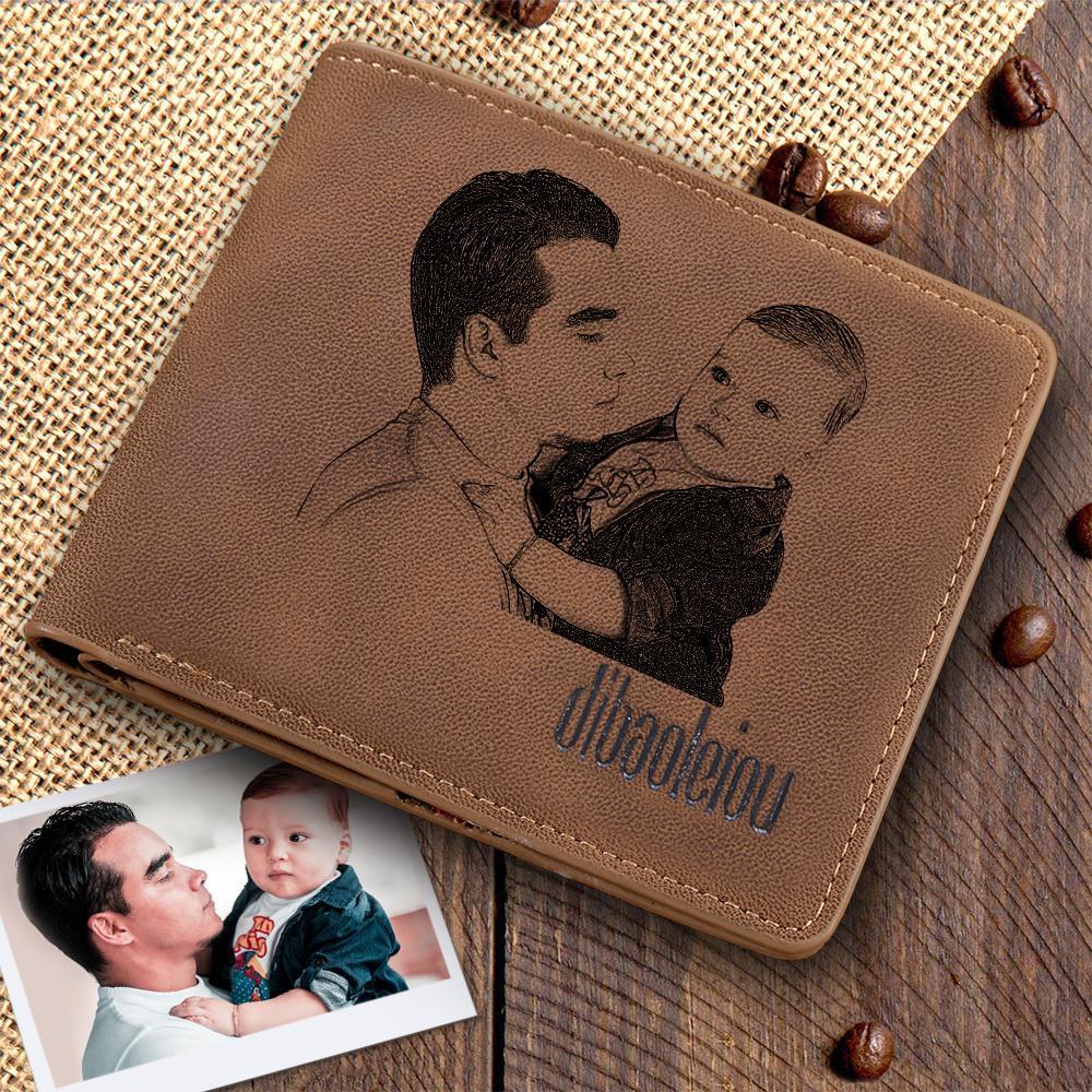 Personalisierte Foto- und Textbrieftasche Individuelle Fotobrieftasche für Herren - perfektes Geschenk für den Vater