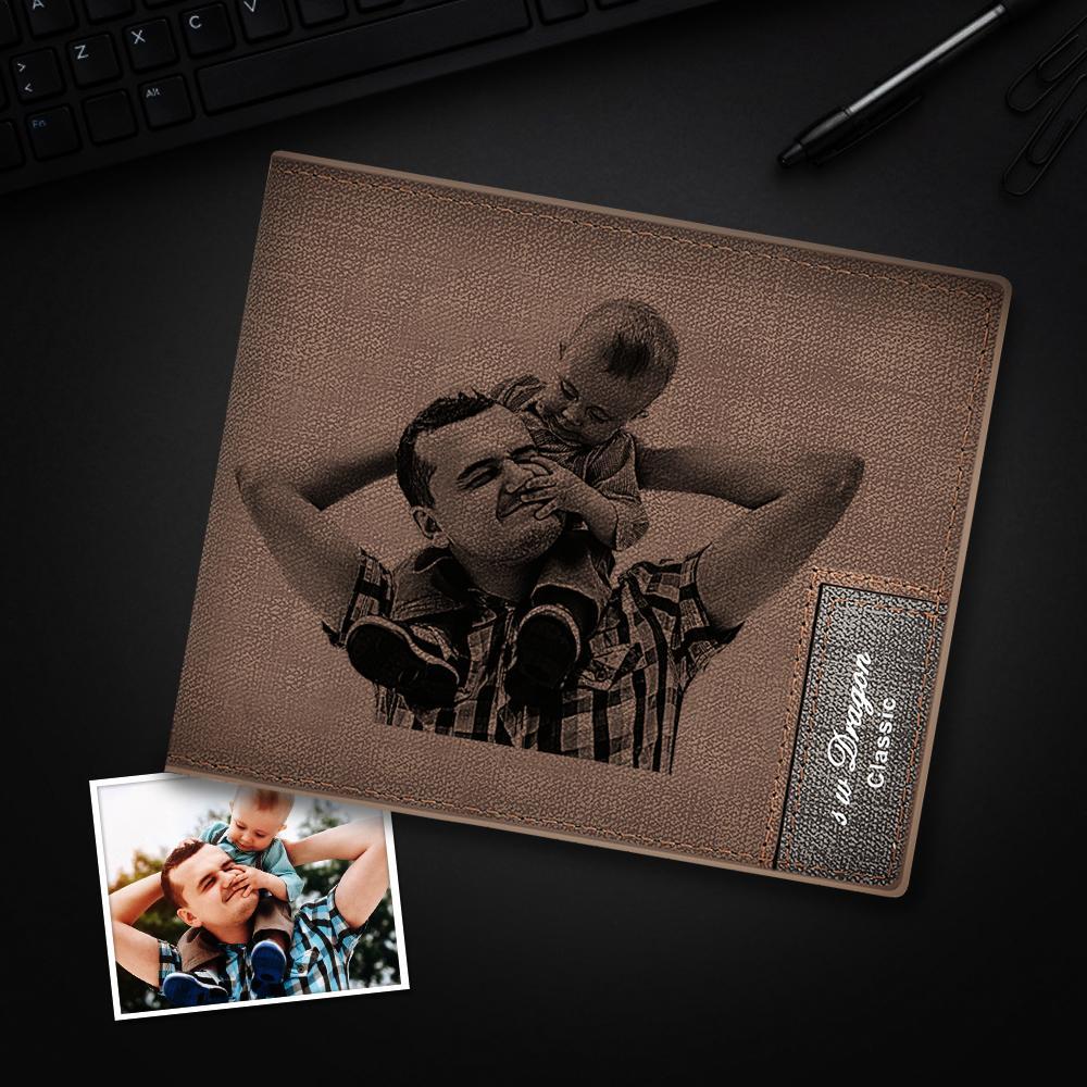 Geschenk für Papa Männer Custom Photo Wallet Cherish Moments with Papa Perfektes Vatertagsgeschenk