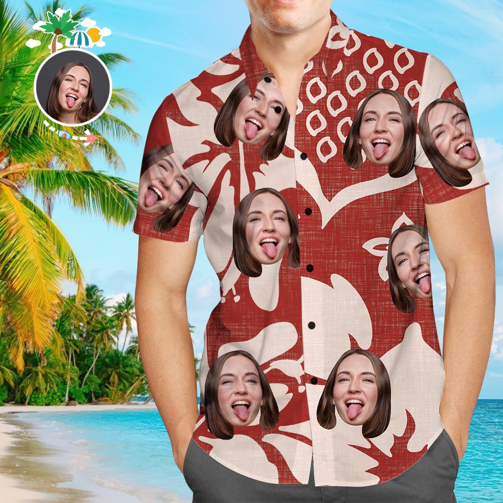 Personalisieren Sie Gesicht Hawaiian Shirt Petal Personalisiertes T-Shirt für Ehemann