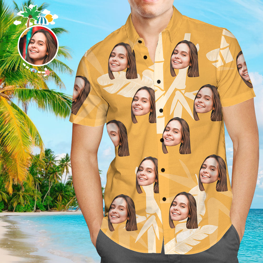 Benutzerdefinierte Girlfriend Face Mango Herren All Over Print Hawaiihemd
