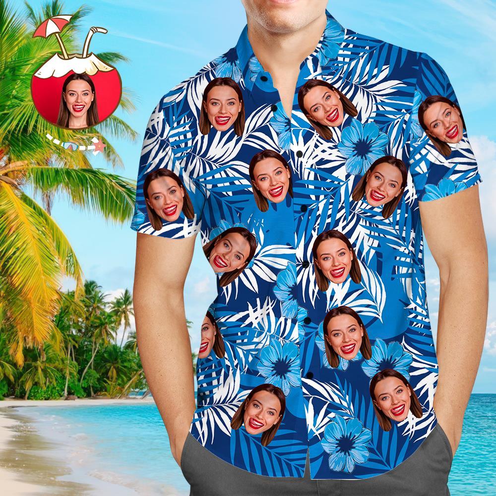 Personalisiertes Gesicht Shirt Herren Hawaiihemd für Freund oder Ehemann