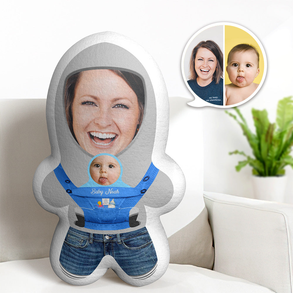 Personalisiertes Minime-wurfkissen Mit Gesicht Von Mutter Und Baby, Personalisiertes Fotogeschenk Für Sie - MeineFotoTassen