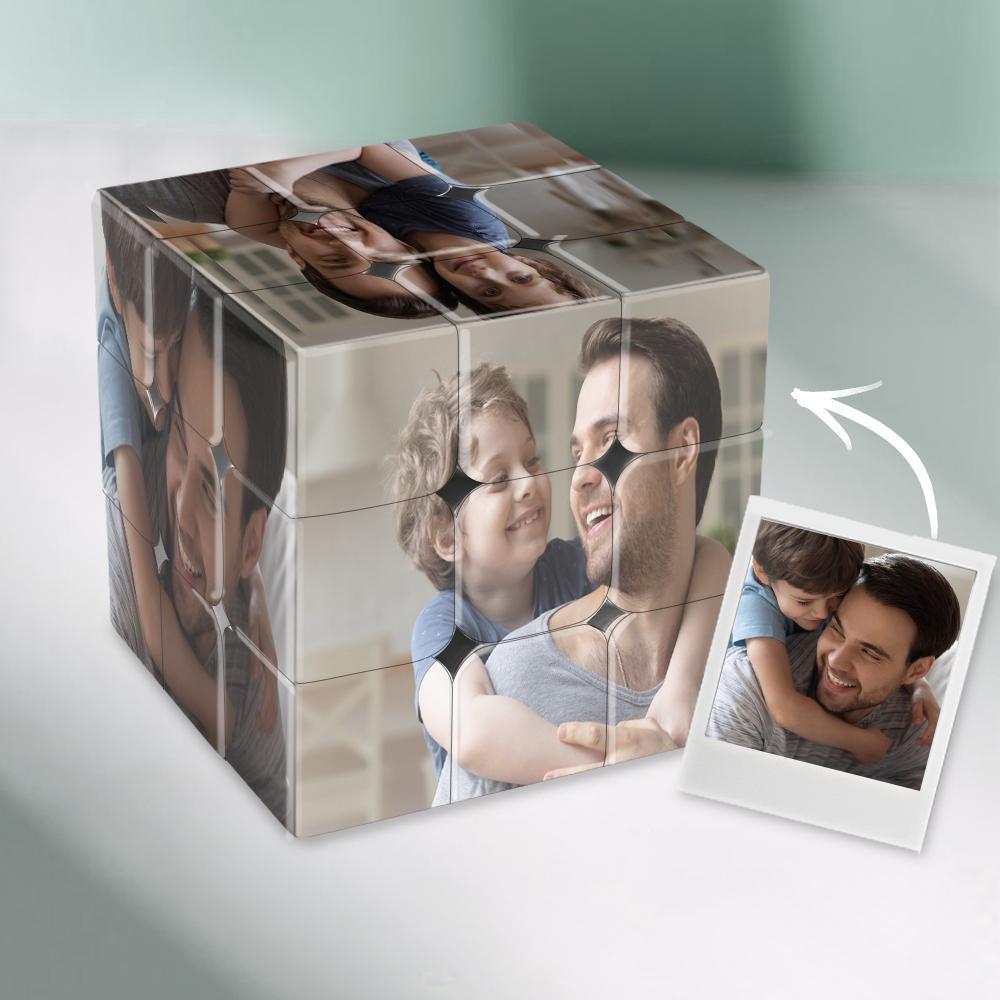 Benutzerdefinierter Multi-Foto-Würfel Benutzerdefinierter Foto-Zauberwürfel Personalisierte sechs Bilder 3x3-Würfel-Geschenke für den Vater