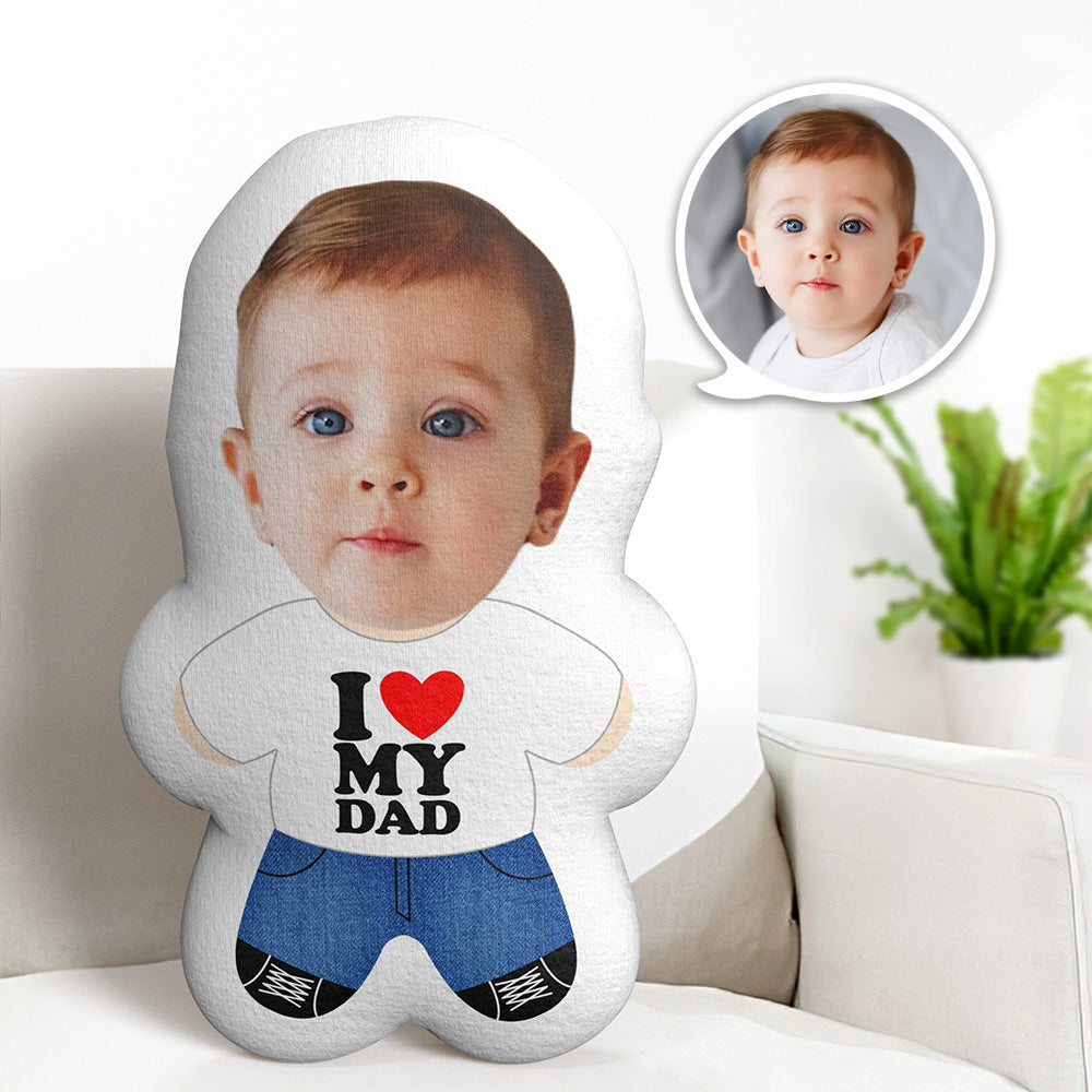 Personalisiertes Foto-wurfkissen „i Love Dad“, Individuelle Gesichtsgeschenke, Minime-puppenkissen - MeineFotoTassen