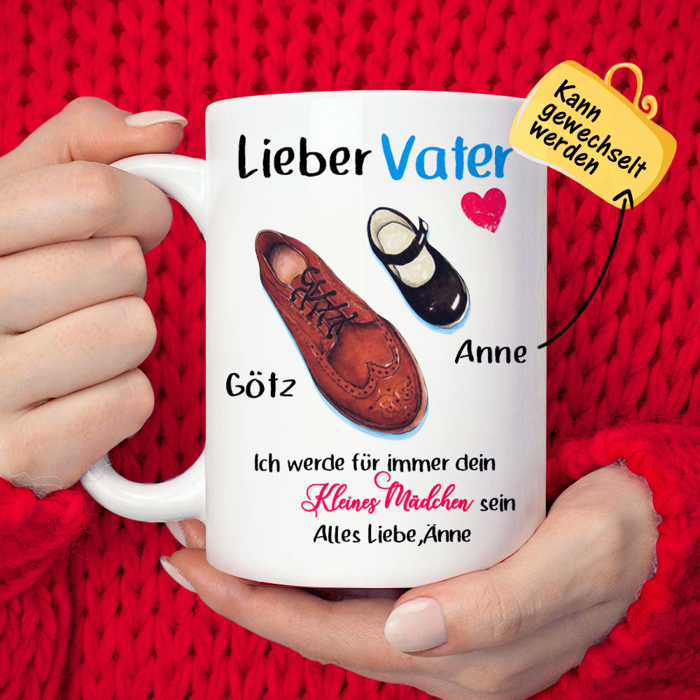 Personalisierte Schuhe Foto Kaffee Tasse - Vater und  Sein Kleines Mädchen