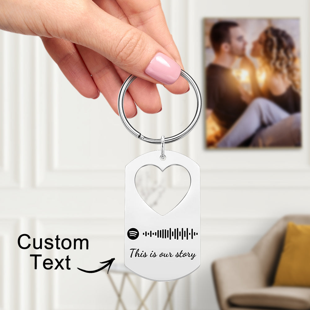 Personalisierter Schlüsselanhänger Zum Valentinstag Mit Gravur, Spotify-schlüsselanhänger Für Liebhaber - MeineFotoTassen